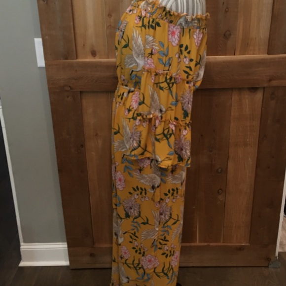 Flying Tomato Romper Size Large EUC Mustard Birds - Picture 6 of 8